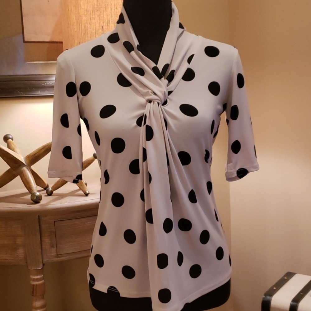 Beige polka-dot top